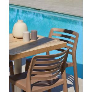 4 Silla con brazos reciclada interior, exterior amarillo fuego WIND ECO garbar - 4 unidades