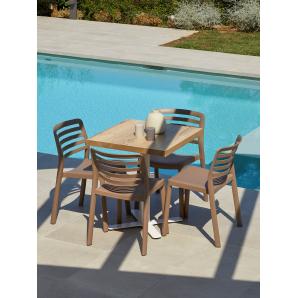4 Silla con brazos reciclada interior, exterior amarillo fuego WIND ECO garbar - 4 unidades