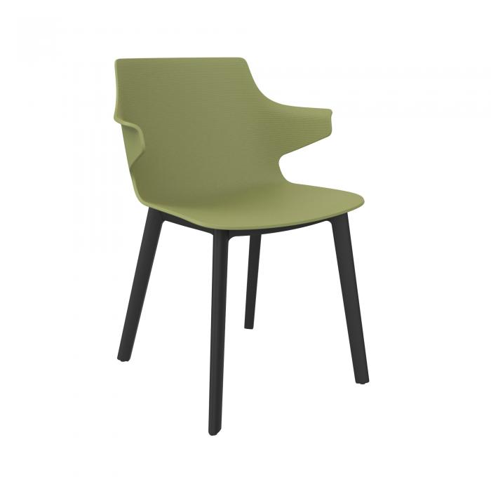 2 Silla click interior, exterior verde oliva - negro ANGIE Resol - 2 unidades