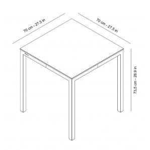 Mesa cuadrada interior, exterior 70x70 blanco BARCINO Resol