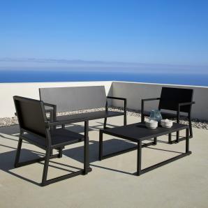 Mesa de centro interior, exterior 101x60 negro BARCINO Resol