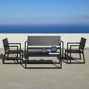 Mesa de centro interior, exterior 101x60 negro BARCINO Resol