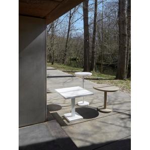 Mesa redonda-pie central interior, exterior Ø60 blanco BARCINO Resol