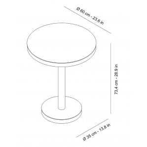 Mesa redonda-pie central interior, exterior Ø60 negro BARCINO Resol