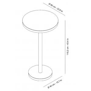 Mesa redonda-pie central interior, exterior Ø60 negro BARCINO Resol