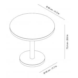 Mesa redonda-pie central interior, exterior Ø80 negro BARCINO Resol