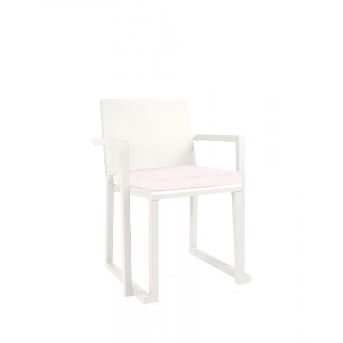 4 Silla con brazos interior, exterior blanco BARCINO Resol - 4 unidades