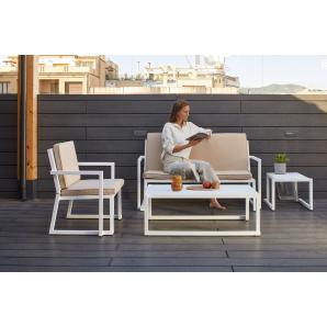 4 Silla con brazos interior, exterior blanco BARCINO Resol - 4 unidades