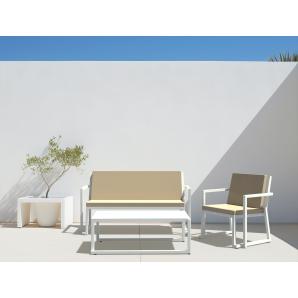 4 Silla con brazos interior, exterior blanco BARCINO Resol - 4 unidades