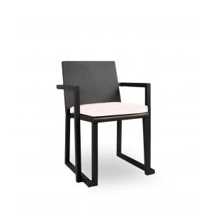 4 Silla con brazos interior, exterior negro BARCINO Resol - 4 unidades