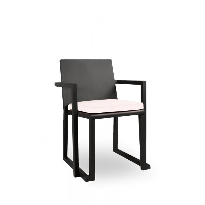 4 Silla con brazos interior, exterior negro BARCINO Resol - 4 unidades