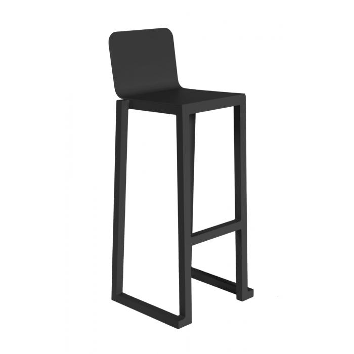 4 Taburete medio interior, exterior negro BARCINO Resol - 4 unidades