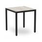 Mesa cuadrada interior, exterior 70x70 pie negro - tablero madera lavada BARCINO COMPACT Resol