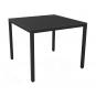 Mesa cuadrada interior, exterior 70x70 pie negro - tablero negro BARCINO COMPACT Resol