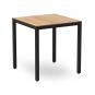 Mesa cuadrada interior, exterior 70x70 pie negro - tablero roble natural BARCINO COMPACT Resol