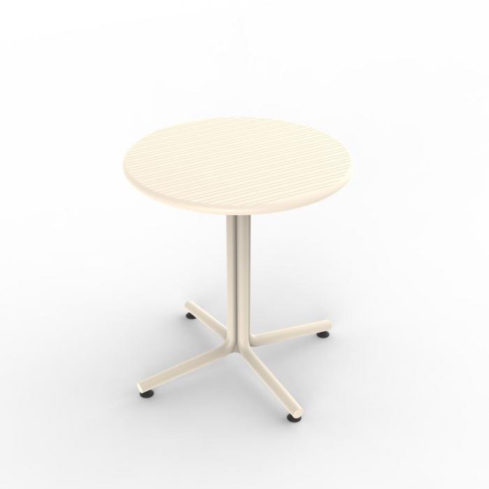 Mesa redonda interior, exterior Ø70 marfil BINI Resol