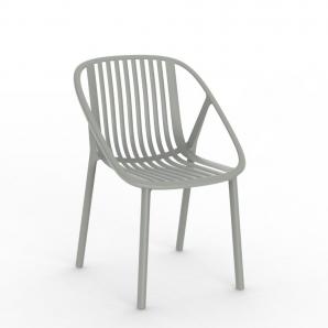 4 Silla interior, exterior gris verdoso BINI Resol - 4 unidades