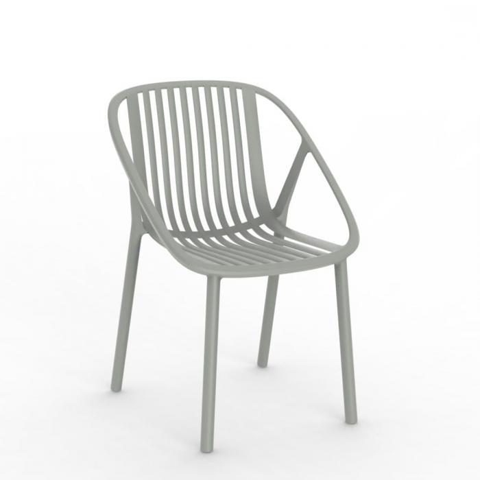 4 Silla interior, exterior gris verdoso BINI Resol - 4 unidades