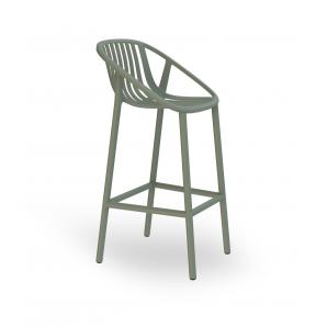 4 Taburete alto interior, exterior gris verdoso BINI Resol - 4 unidades
