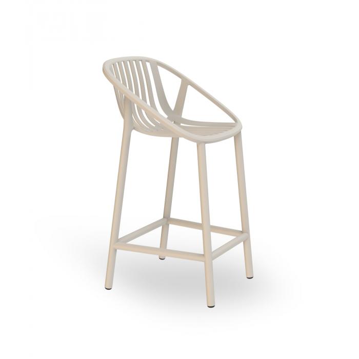 2 Taburete medio interior, exterior marfil BINI Resol - 2 unidades
