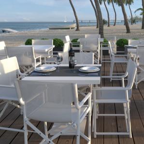2 Silla plegable interior, exterior blanco - wengue BOSS Resol - 2 unidades