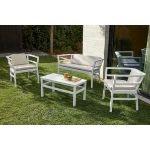 Mesa de centro interior, exterior 90x45 blanco CLICK-CLACK Resol