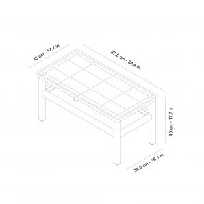 Mesa de centro interior, exterior 90x45 chocolate CLICK-CLACK Resol