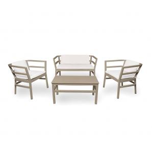 Set 2+1+1 sillones-sofá-mesa interior, exterior arena CLICK-CLACK Resol