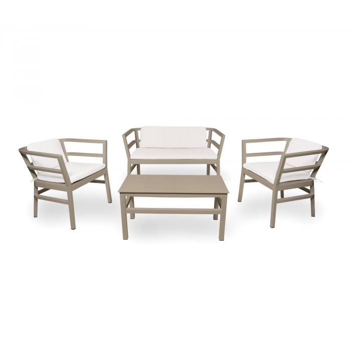 Set 2+1+1 sillones-sofá-mesa interior, exterior arena CLICK-CLACK Resol