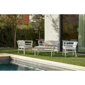 Set 2+1+1 sillones-sofá-mesa interior, exterior arena CLICK-CLACK Resol