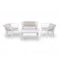 Set 2+1+1 sillones-sofá-mesa interior, exterior blanco CLICK-CLACK Resol