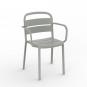 4 Silla con brazos interior, exterior gris verdoso COMO Resol - 4 unidades