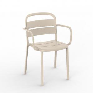 4 Silla con brazos interior, exterior marfil COMO Resol - 4 unidades