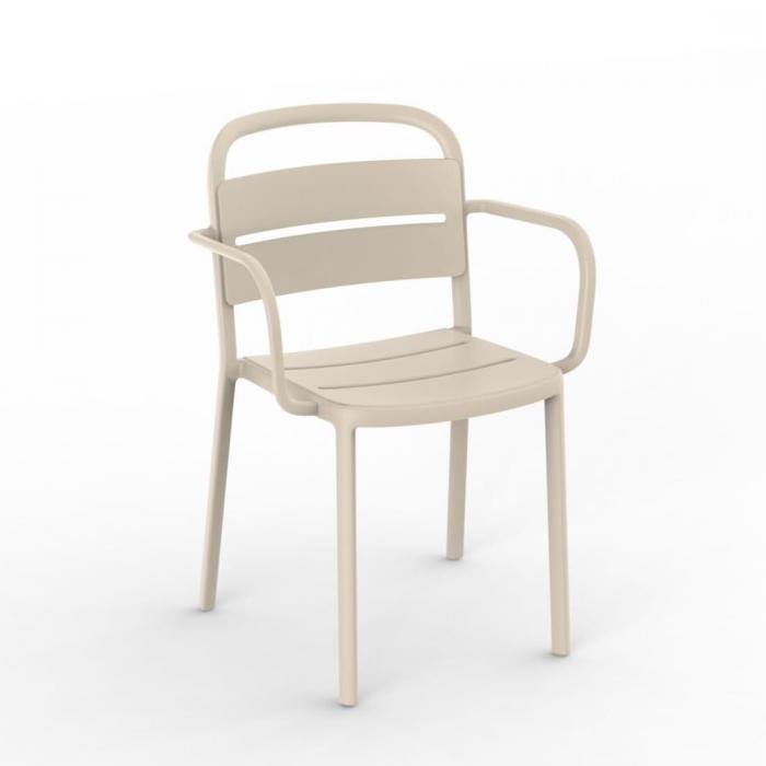 4 Silla con brazos interior, exterior marfil COMO Resol - 4 unidades