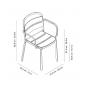4 Silla con brazos interior, exterior toscano COMO Resol - 4 unidades