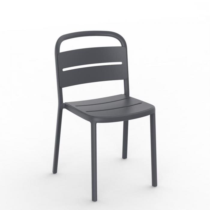 4 Silla interior, exterior gris oscuro COMO Resol - 4 unidades
