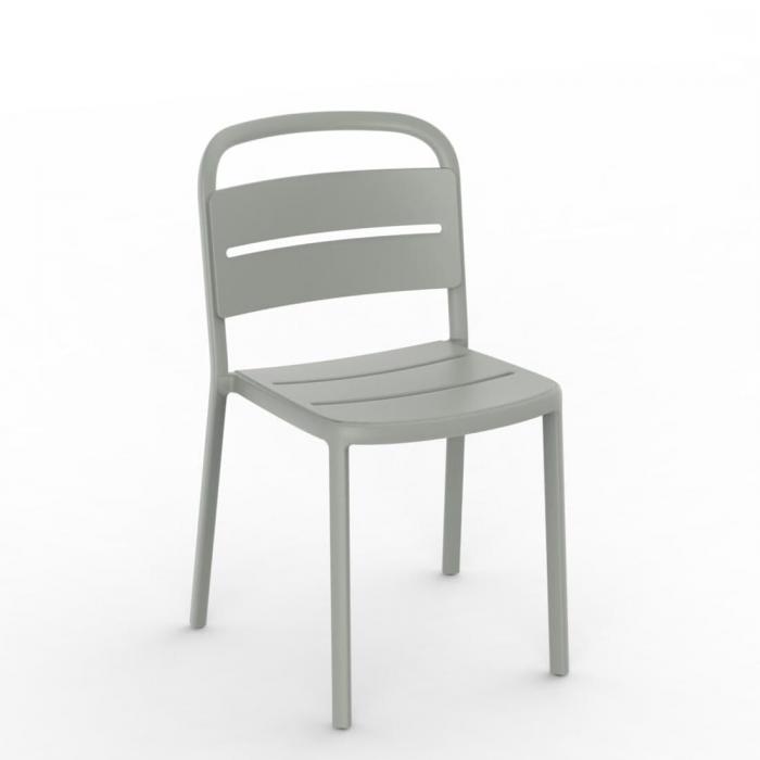 4 Silla interior, exterior gris verdoso COMO Resol - 4 unidades