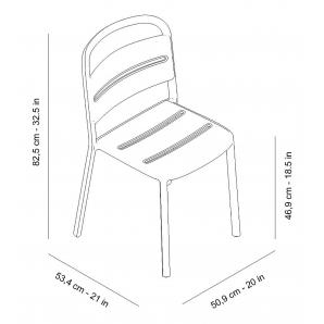 4 Silla interior, exterior marfil COMO Resol - 4 unidades