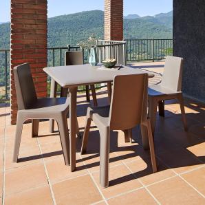 Mesa cuadrada interior, exterior 90x90 blanco DESSA Resol