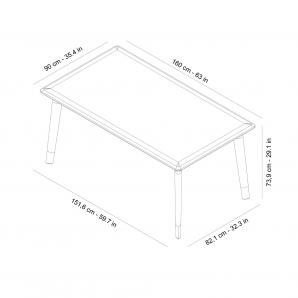 Mesa rectangular interior, exterior 160x90 blanco DESSA Resol