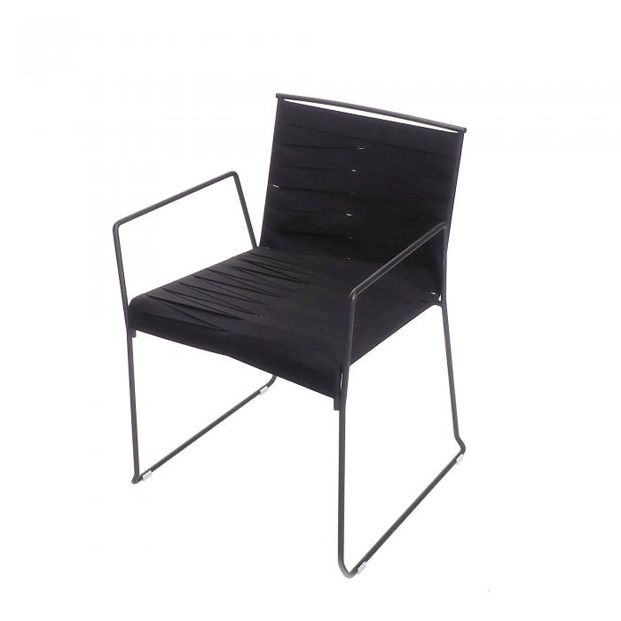 2 Silla con brazos interior, exterior negro ESPIGA Resol - 2 unidades