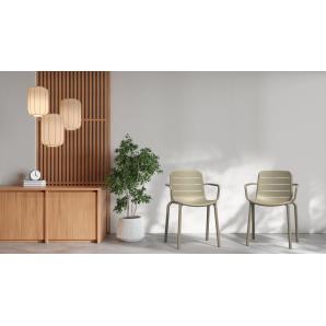 2 Silla con brazos interior, exterior blanco GINA Resol - 2 unidades