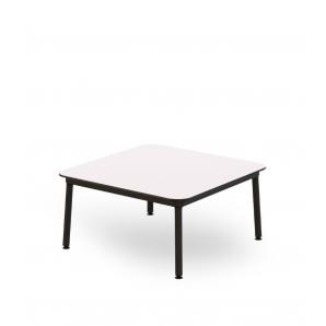 Mesa auxiliar interior, exterior 80x80 blanco HUB Resol
