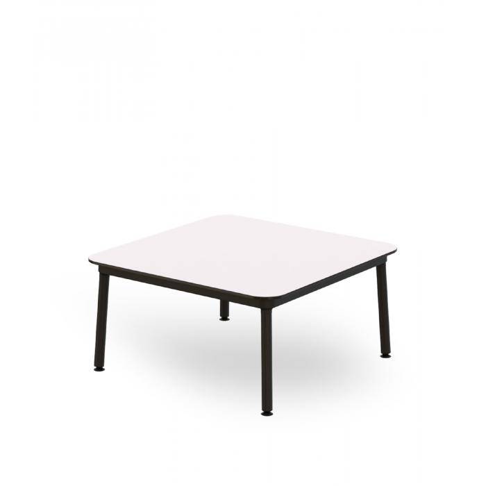 Mesa auxiliar interior, exterior 80x80 blanco HUB Resol