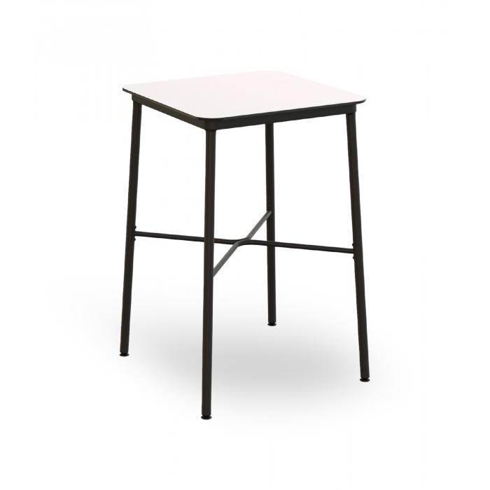 Mesa cuadrada alta interior, exterior 70x70 blanco HUB Resol