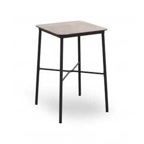 Mesa cuadrada alta interior, exterior 70x70 cemento HUB Resol