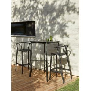 Mesa cuadrada alta interior, exterior 70x70 cemento HUB Resol