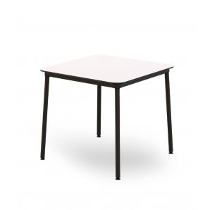 Mesa cuadrada interior, exterior 80x80 blanco HUB Resol