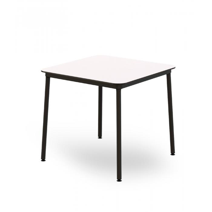 Mesa cuadrada interior, exterior 80x80 blanco HUB Resol