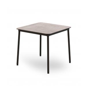 Mesa cuadrada interior, exterior 80x80 cemento HUB Resol